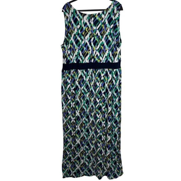 Merona Womens Plus Size 2 VNeck Maxi Dress Abstract Pattern Stretchy Lightweight - Picture 6 of 8